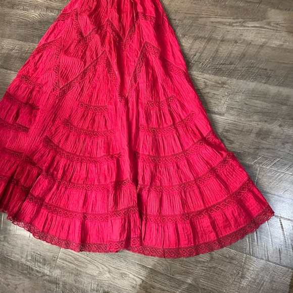 Echo Vibrant Pink Tiered Maxi Skirt - Picture 3 of 6